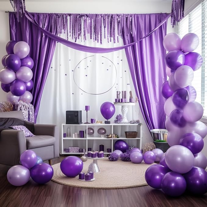 10x10ft Purple Curtains Wedding Backdrop Wrinkle Free Purple Photo Curtains Backdrop for Baby Shower Photoshoot Engagement Wedding Birthday Photography YUNBSDJ149