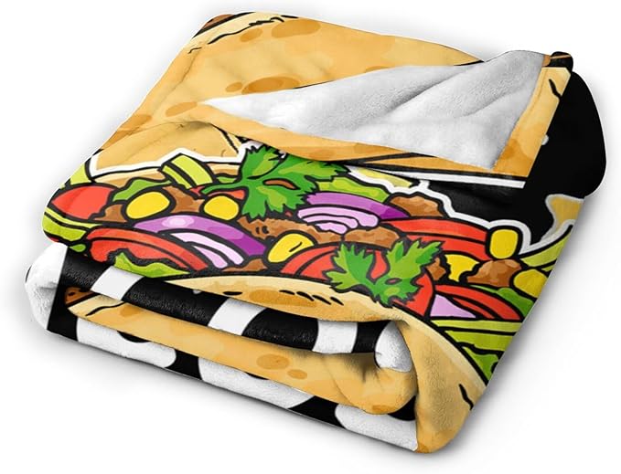 Taco Blanket for Girls Just Girl Who Loves Tacos Throw Blanket Soft Cozy Warm Fuzzy Fleece Tacos Food Bedroom Decor Blanket Gifts for Kids Women Men Adults Couch Sofa Bedding 50"X40"