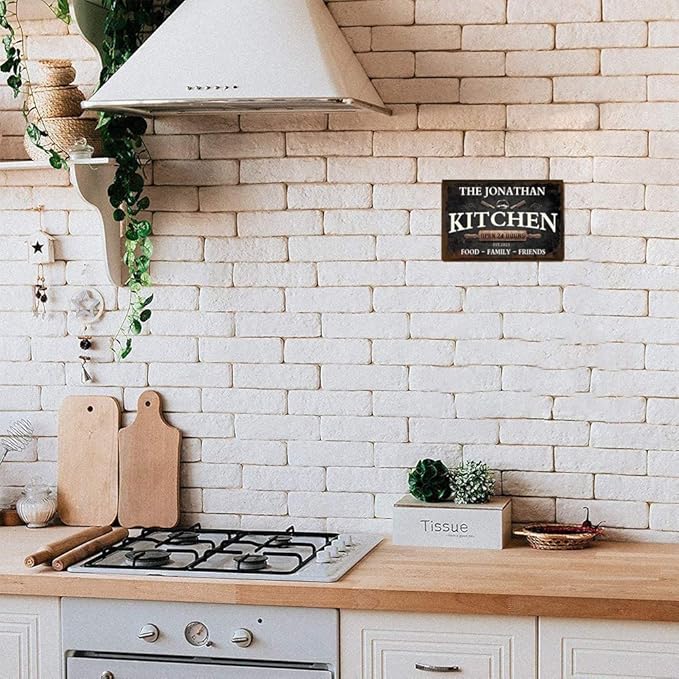 Personalized Metal Sign Welcome to Kitchen Signs for Outside Funny Custom Name Signs Kitchen Signs Wall Decor Open 24 hours Indoor Outdoor 8 * 12 inch