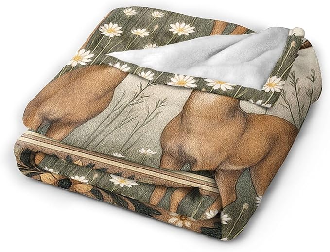 Deer Blanket Rustic Deer Animal Hunting Elk Throw Blanket Soft Cozy Fleece Fuzzy Plush Warm Stuff Bedding Nursery Wildlife Blankets Gifts for Boys Girls Kids Adult Men Women 50"X60"