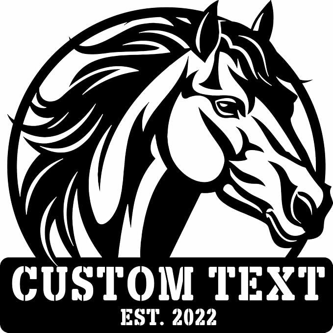 Personalized Horse Head Metal Sign – Custom Name & Established Date Rustic Farmhouse & Home Decor, Handcrafted Wall Art