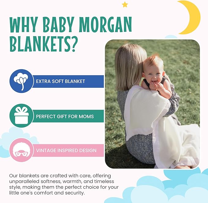 Blankets Thermal Waffle Baby Blanket Crib Bedding - Soft Cozy Warm Infant Thermal Cover for Nursery Stroller or Bassinet, Lightweight Ideal Shower Gift, Nylon Trim White 36" x 50"