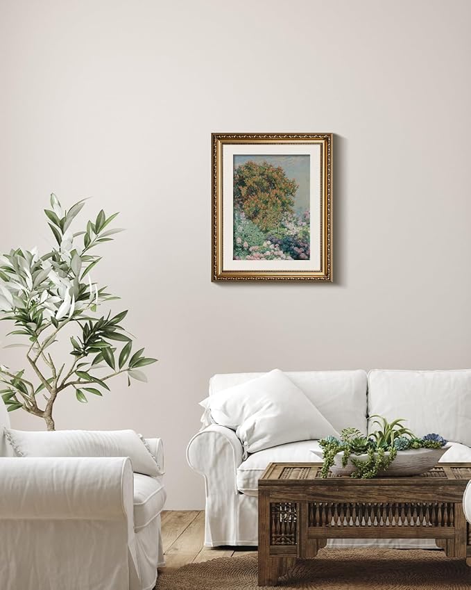 ARPEOTCY Vintage Gold Framed Wall Art, Nature Flower Garden Retro Paintings, Canvas Prints Artwork with Antique Frame, Victorian Wall Pictures Decor for Living Room Gallery Room, 13x16 inch