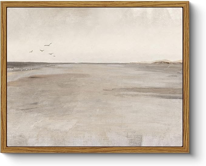 ARPEOTCY Classical Framed Canvas Wall Art, 8x10 Inch Vintage Beach Seascape Wall Art Home Decor Aesthetic, Oil Paintings for Living Room Bedroom Bathroom Office Kitchen Shelf Decor