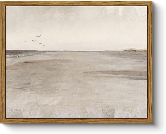 ARPEOTCY Classical Framed Canvas Wall Art, 8x10 Inch Vintage Beach Seascape Wall Art Home Decor Aesthetic, Oil Paintings for Living Room Bedroom Bathroom Office Kitchen Shelf Decor