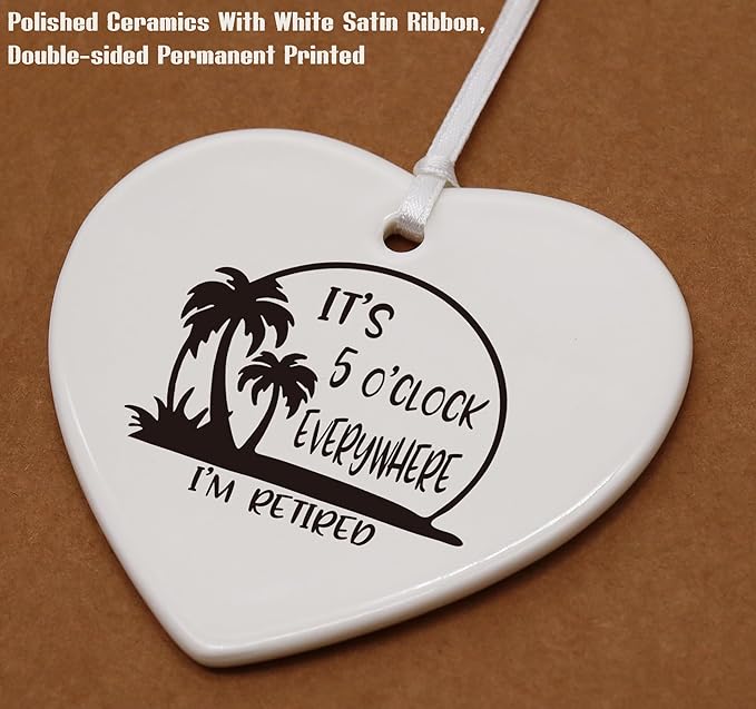 Heart Shaped Christmas Ornament-Goodbye Retirement Leaving Gift for Coworker Boss Leader Teacher-Appreciation Keepsake White Elegant Ornament with Gift Box-Multi Purpose Decor
