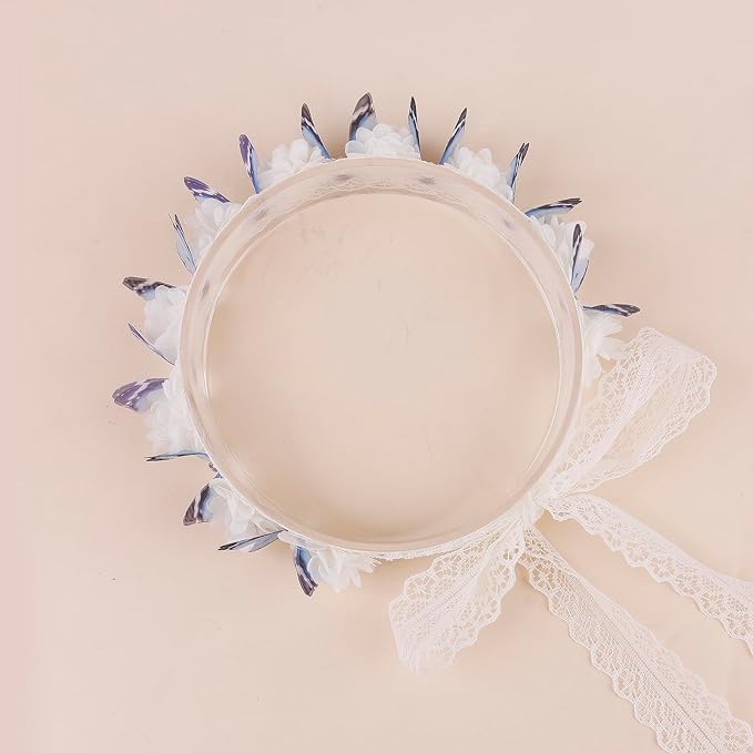 Hairband 2pcs Children Girl's Adjustable Lace Headbands with Flower Hair Accessories for Children (lace-2)