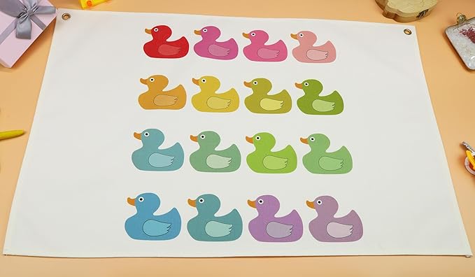 Boho Rectangular Banner Flag Wall Sign Decor Gift for Baby Boy Girl Kids,Nursery Baby Room Above Crib Bedroom Playroom Reading Room Wall Decor-Ducks Theme-Baby,Shower Birthday Christmas Gift
