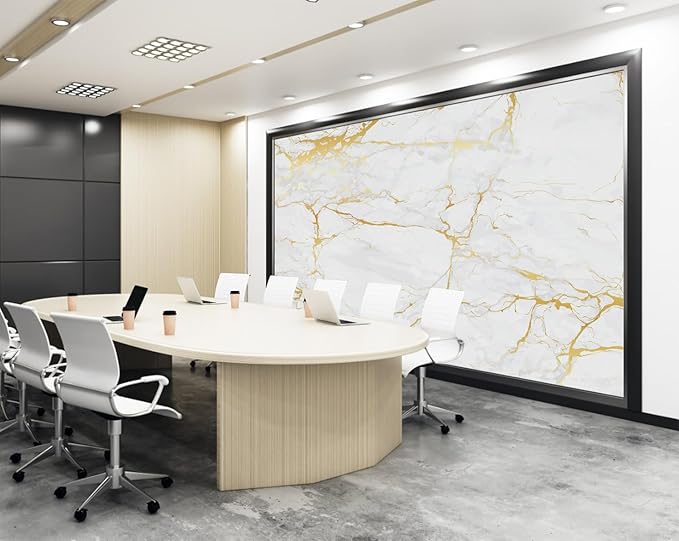 White Gold Marble Wallpaper Modern Abstract Wallpaper Mural for Living Room Offic（Not Peel and Stick）