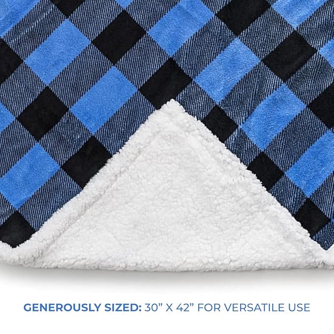 Ultra Soft Sherpa Fleece Plaid Baby Blanket | Cozy, Plush Throw Blanket for Kids | Reversible Plaid | Washable | Wide Size for Extra for Warmth & Comfort | Cute