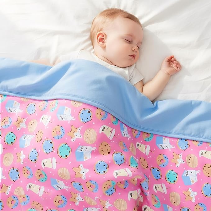 Supersoft Baby Blankets for Girls Boys, Rayon Made from Bamboo Baby Quilt - Breathable & Hypoallergenic Blanket for Bedding Crib Stroller 30"x40" (Pink Dessert)