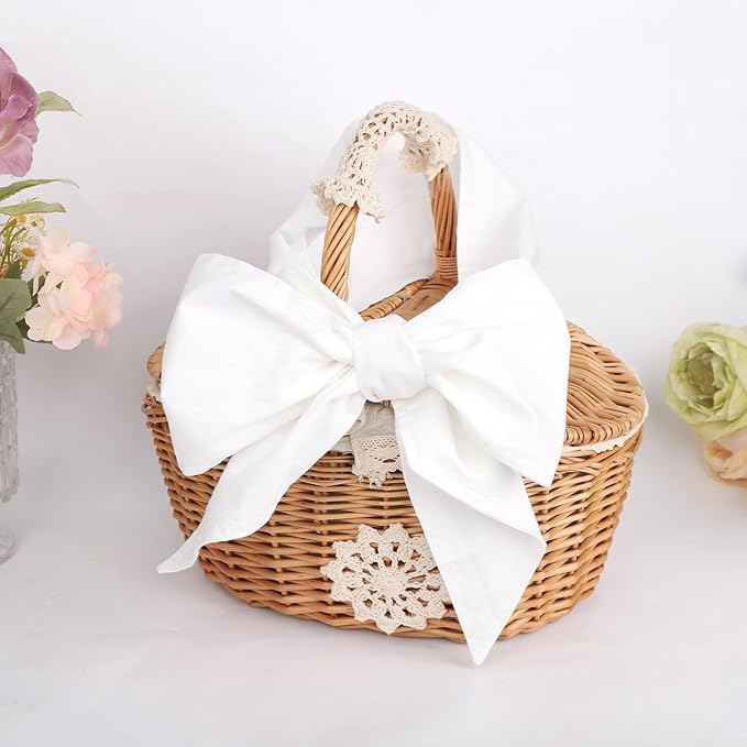 Newborn Swaddle Sash, Soft Cotton Bow Decorative Strap for Swaddles, Adorable Maternity Bow Sash, 70x5.5 Inch, White