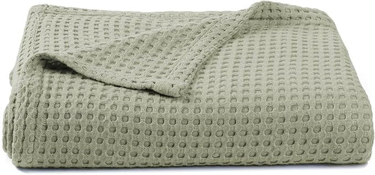 36” X 40” Inches Cooling Baby Waffle Weave Blanket, Ultra-Soft Lightweight Receiving Blanket for Newborn, Breathable Comfortable Baby Swaddle Blanket for Boys and Girls(Sage)