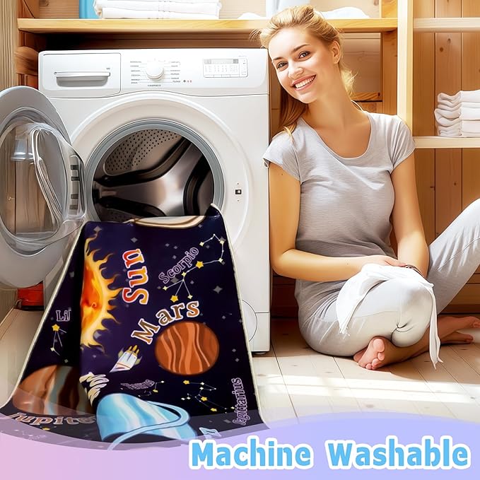 Kids Rugs for Playroom, 4x5 Feet Educational Rug for Learn The ABC Alphabet, Soft Machine Washable Non-Slip Cute Space Galaxy Carpet for Classroom Toddler Nursery Kids Room Decor Mat