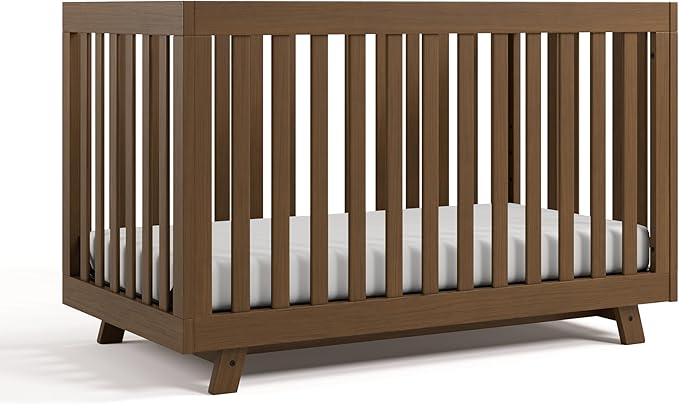 Storkcraft Beckett 3-in-1 Convertible Crib (Hazelnut) – GREENGUARD Gold Certified, Fits Standard Crib Mattress, Converts to Toddler Bed and Daybed, 4 Adjustable Mattress Heights, Grow-with-Me Design