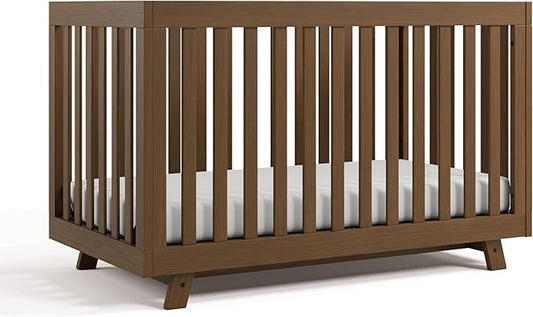 Storkcraft Beckett 3-in-1 Convertible Crib (Hazelnut) – GREENGUARD Gold Certified, Fits Standard Crib Mattress, Converts to Toddler Bed and Daybed, 4 Adjustable Mattress Heights, Grow-with-Me Design
