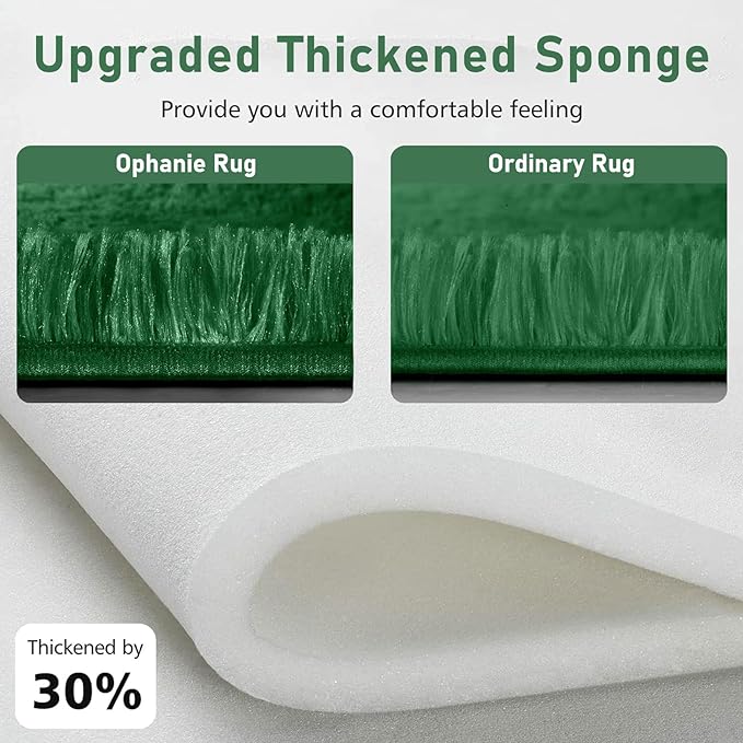 Ophanie Upgrade 4x6 Dark Green Rugs for Bedroom, Fluffy Soft Area Rug, Shaggy Non-Slip Indoor Floor Carpet for Living Room, Kids Baby Boys Teen Dorm Home Decor Aesthetic, Nursery