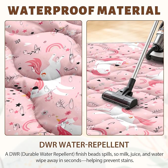 Baby Play Mat 50"x50" Extra Thick Foam Playmat - Water-Resistant Non-Slip Floor Mat & Cushioned Crawling Mat for Babies, Infants & Toddlers for Tummy Time(Unicorn)