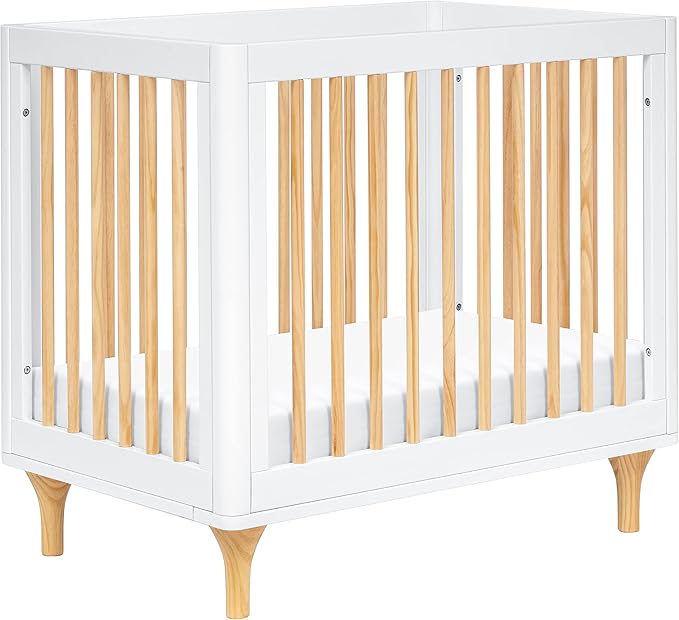 Babyletto Lolly 4-in-1 Mini Crib Convertible to Mini Wooden Toddler Bed, Daybed & Twin-Size Bed - GREENGUARD Gold Certified - Made of 100% Solid Wood - Includes Toddler Conversion Kit - Washed Natural