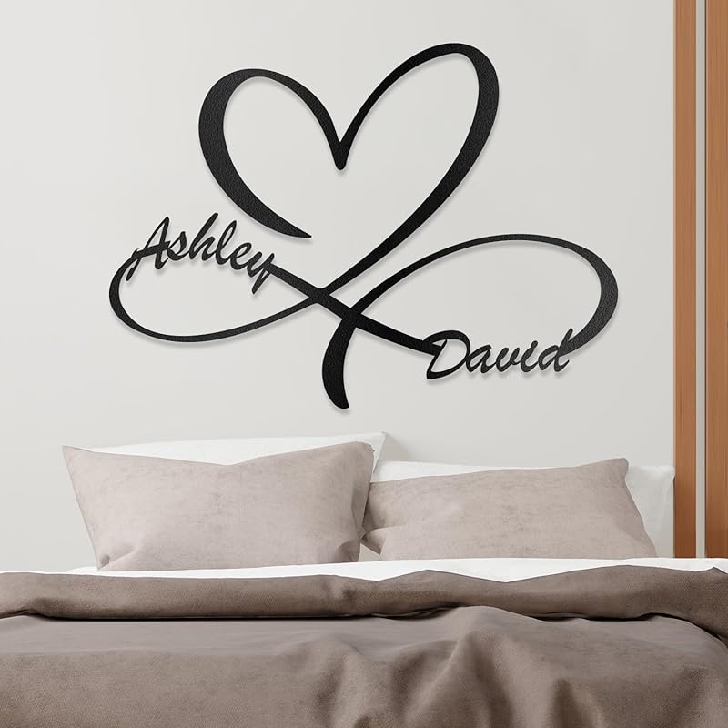 Custom Infinity Sign for Couples Metal Wall Art Personalized Valentines Day Decorations Wedding Gifts Custom Metal Signs First Names S Bridal Shower Gifts Bedroom Decor for Couples