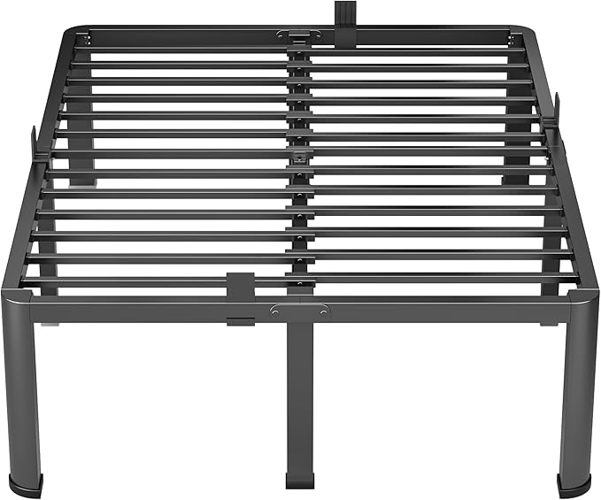 18 Inch King Heavy Duty 3500 lbs Bed Frame with Round-Corner Legs & Anti-Squeak Design – Quick Assembly Metal Platform, No Box Spring Needed