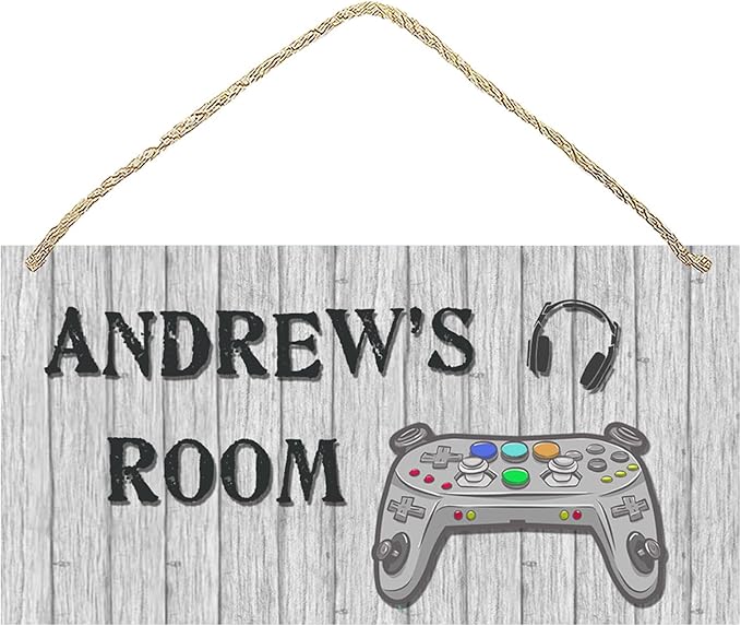 Personalized Name's Multi-button controller & headset decor Nursery Kid's Children's Girls Bedroom Door Sign Wood Plaque Sign Wall Decor Gift