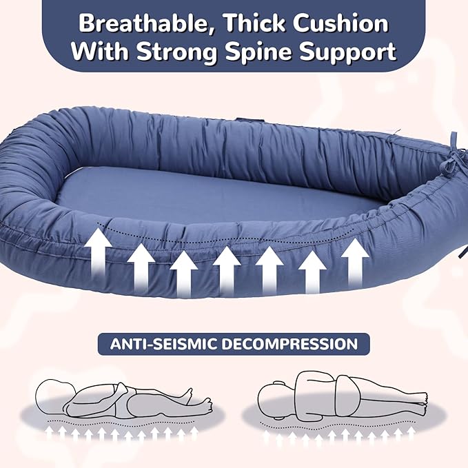Baby Lounger, Infant Lounger for Newborn,Portable Baby Nest Cover Breathable & Soft, Newborn Essentials