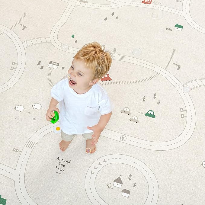 La Pure Soft Play Mat - Around Town + Fabric Beige (Medium)