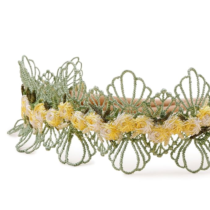 Baby Girl Floral Headbands- 3pcs Nylon Headband Handmade Flower Crown Elastic Hairband Newborn Toddler Hair Accessories Gifts for Girls （1-6 years old）