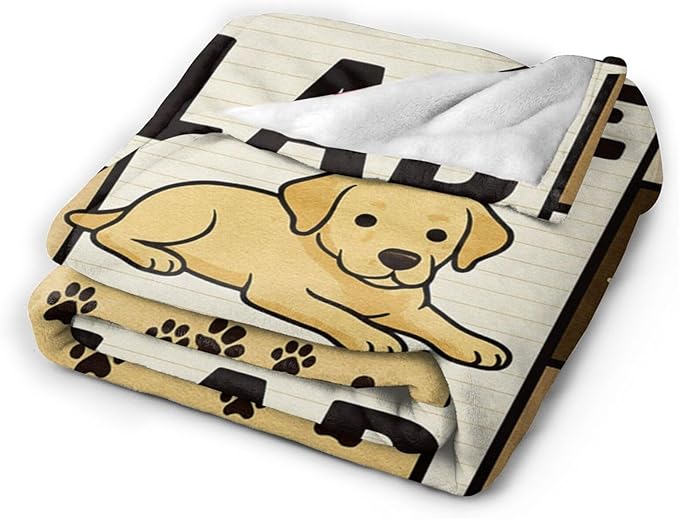 Labrador Retriever Blanket Cute Dog Throw Blanket Love Lab Puppy Soft Cozy Fleece Fuzzy Stuffed Plush Flannel Animal Gifts for Girls Women Boys Kids Adults 60"X80"