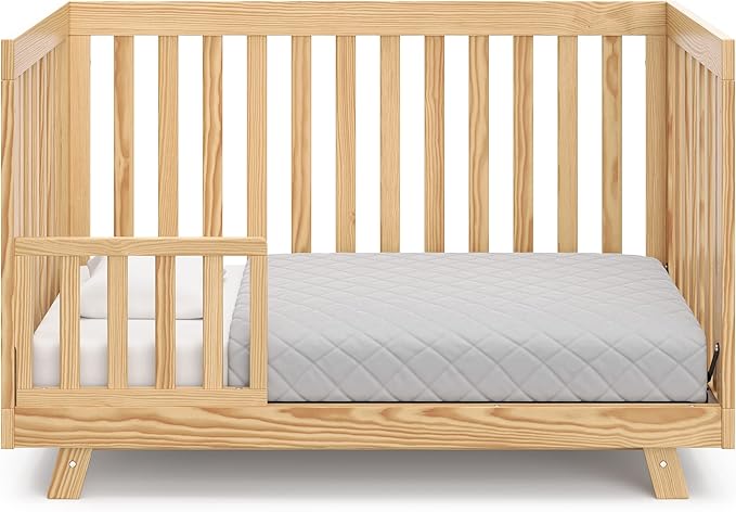 Storkcraft Beckett 3-in-1 Convertible Crib (Natural) – GREENGUARD Gold Certified, Fits Standard Crib Mattress, Converts to Toddler Bed and Daybed, 4 Adjustable Mattress Heights, Grow-with-Me Design