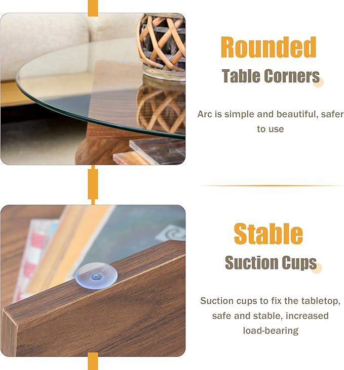 LKTART 31.5" Round Glass Coffee Table with Tempered Glass Top and MDF Base, Diagonal Fan-Shaped Tray Design Table Leg Simple & Modern Center Table for Living Room Office Apartment Walnut