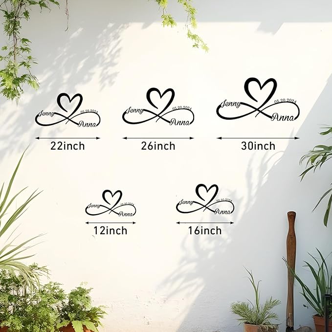 Personalized Metal Signs Wedding Gifts | Custom Metal Sign Art Wall Decor with Name and Date | for Couple Parents | Housewarming Couples Gift | Home Decor Sign