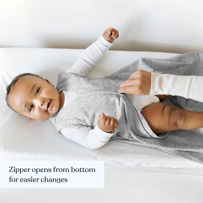 HALO SleepSack, 100% Cotton Wearable Blanket, Swaddle Transition Sleeping Bag, TOG 0.5, Squares and Triangles, Grey, X-Large, 18-24 Months