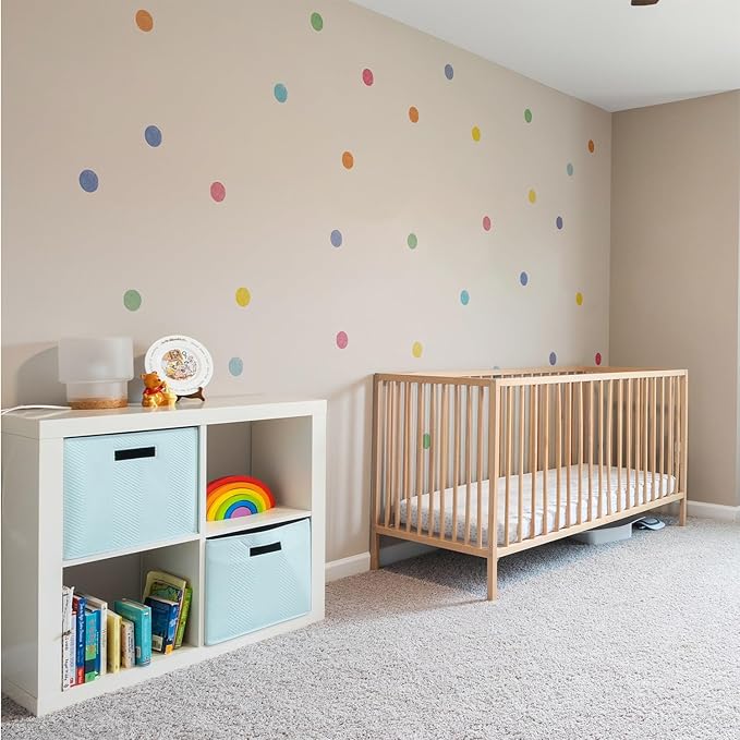 Watercolor Rainbow, Sun, Polka Dots Wall Decal for Kids Room, Nursery, Baby Room Decor, Polka Dots Mural, Rainbow Wallpaper (Polka DOTS, XLarge)