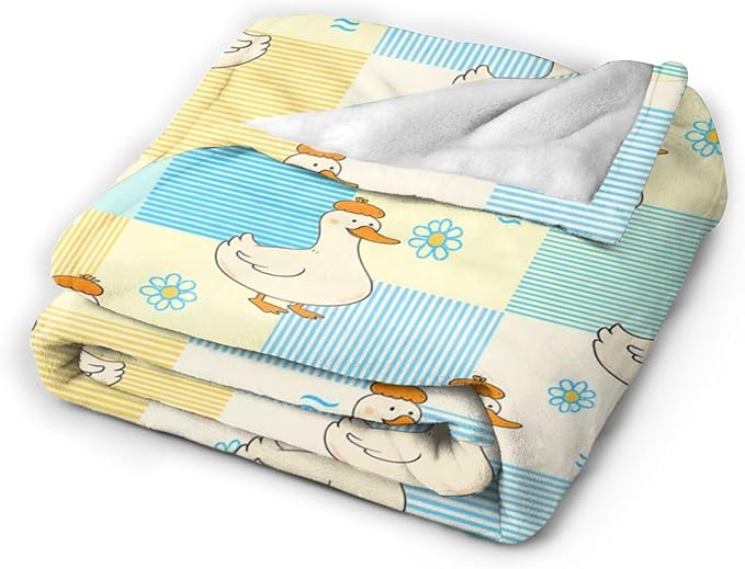 Funny Duck Blanket Cute Duck Throw Blanket Soft Cozy Fleece Fuzzy Stuffed Plush Flannel Gifts for Girls Women Boys Kids Adults 60"X80"