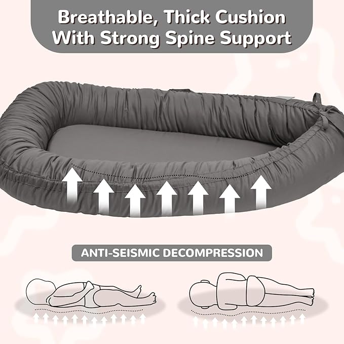 Baby Lounger, Infant Lounger for Newborn,Portable Baby Nest Cover Breathable & Soft, Newborn Essentials