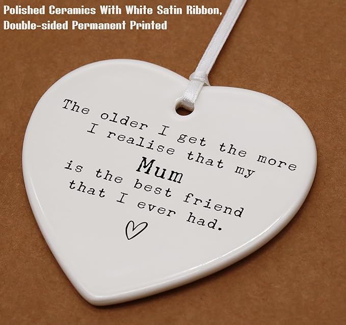 Heart Shaped Christmas Ornament-for Mom from Daughter-Graduation Moving Birthday Thanksgiving Wedding Gift-The Mother and Daughter Bond is A Knot Tied by Angels Hands-Sentimental Keepsake