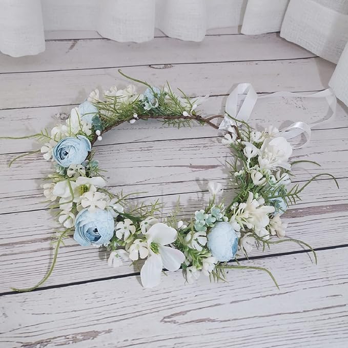 Floral Fall Camellia Flower Crown Rose Headpiece Wedding Bridal Flower Girl Halo Maternity Photo Props FL-03