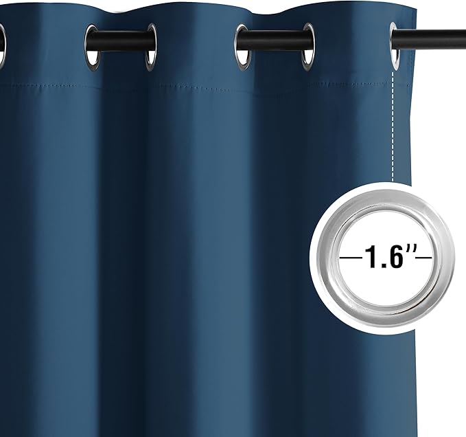 NICETOWN Morrocan Blue Room Darkening Curtains 36 Inches Long 2 Panels for Living Room, Bedroom, Nursery Summer Thermal Insulated Blackout Drapes Grommet Noise Reducing Window Curtains, W40