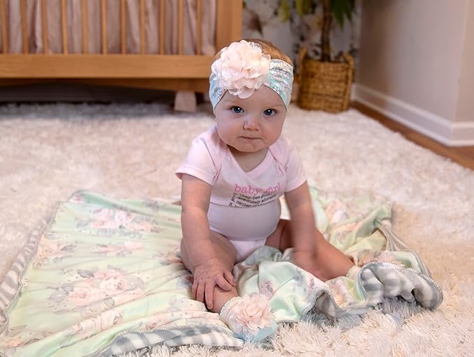 Sherpa Fleece Baby Blankets for Boys and Girls – Colorful, Reversible Baby Blankets for Newborns, Infants, Toddlers, and Nursery (Floral & Zebra)