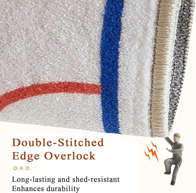 Hockey Rug 6x9 Washable Low Pile Non Slip Sports Rug for Boys Bedroom Decor, Hockey Room Area Rug Man Cave Carpet Mat