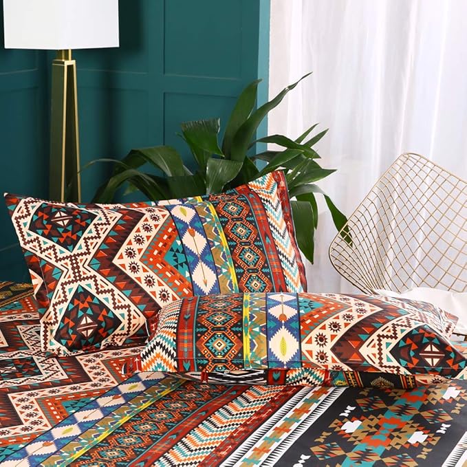 Dodou Boho Style Bedding Set Boho Duvet Cover Set Bohemian Bedding Set 3psc(King)