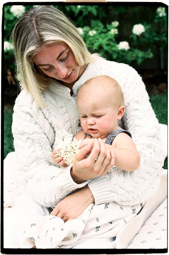 Oilo Baby Blanket, Luxury Plush Chenille Backing & Organic Cotton Jersey Print, Double Layered, 30" x 40", Rolled Jersey Edge Trim, Infant & Toddler Size, Heirloom Organic Collection, Squirrel