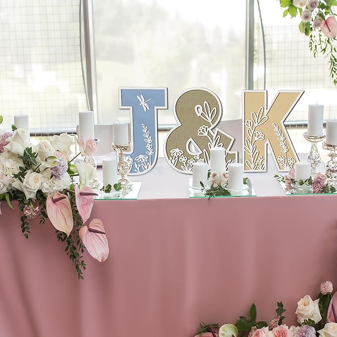 Layered 12 Inch Large Wooden Letters for Wall Decor, Flowered Paintable Wooden Nursery Letters for Crafts Wood Alphabet Letter U for Birthday Boho Nursery Name Sign Wedding Home Decoration