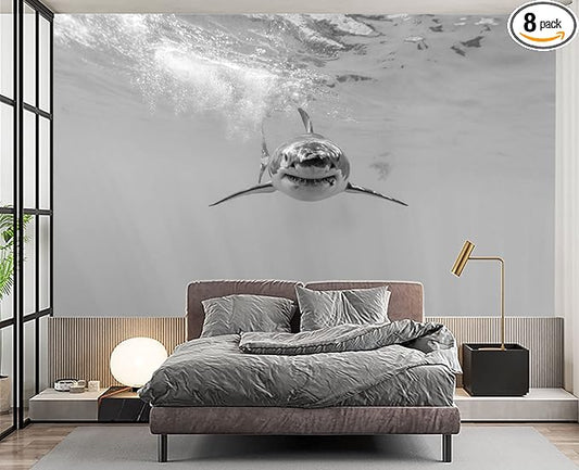 Shark Wall Mural Wallpaper for Bedroom 178" x 117"