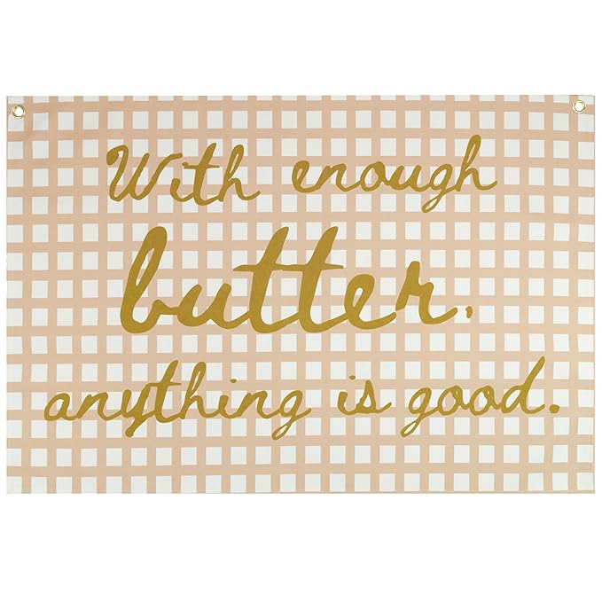 Butter Art Rectangular Banner Rectangular Banner Flag Wall Decor Gift for Butter Lover Women-Kitchen Pantry Living Room Corridor Front Decor Wall Art,Funny Foodie Poster-Thanksgiving Christmas Gifts