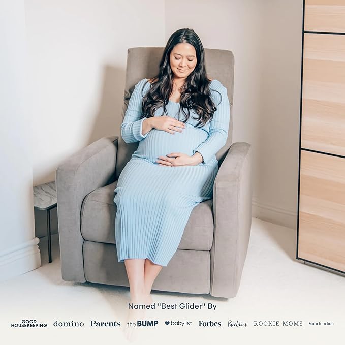Nurture& The Glider Plus - Premium Nursery Power Recliner | Swivel Chair with Adjustable Head Support and Adjustable Lumbar Support | Built-in USB - The Ultimate Comfort for Nursing, Relaxing (Gray)