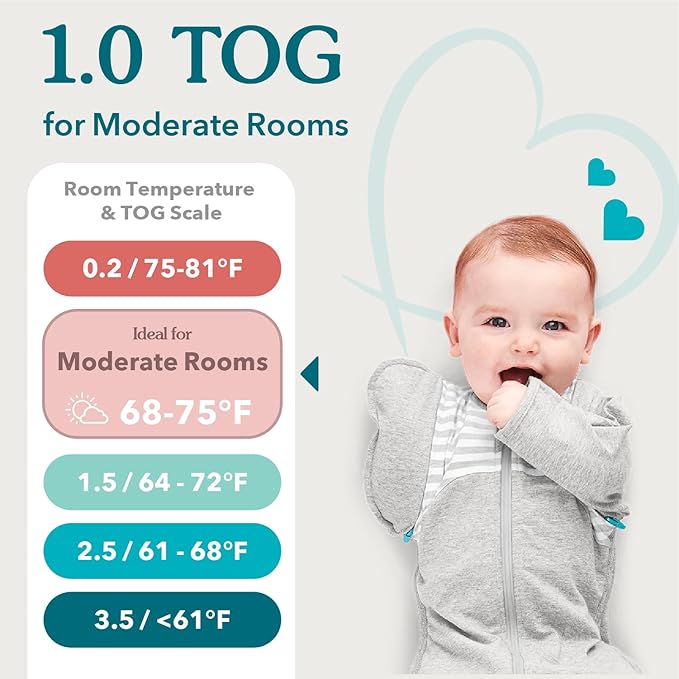 Love to Dream Swaddle UP, Baby Sleep Sack, Self-Soothing Swaddles for Newborns, Improves Sleep, Snug Fit Helps Calm Startle Reflex, New Born Essentials for Baby, 1.0 TOG, 13-19 lbs, Gray
