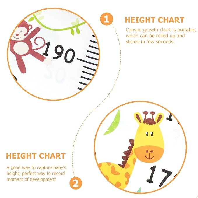Canvas Growth Chart Wall Ruler Portable Height Measurement for Boys Nursery Bedroom Decor Growth Tracking